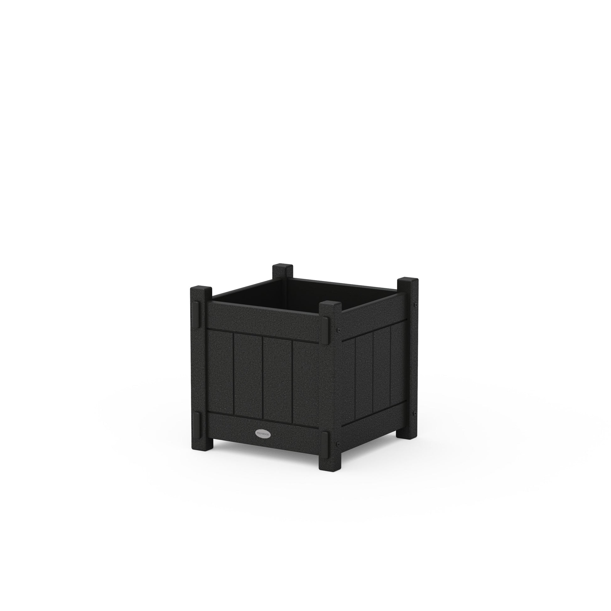 POLYWOOD Vineyard Square Planter Box — Black