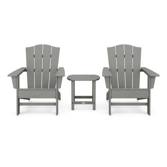 POLYWOOD Wave 3-Piece Adirondack Chair Set with The Crest Chairs FREE SHIPPING