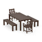 POLYWOOD Chippendale 5-Piece Parsons Dining Set with Benches — Kona