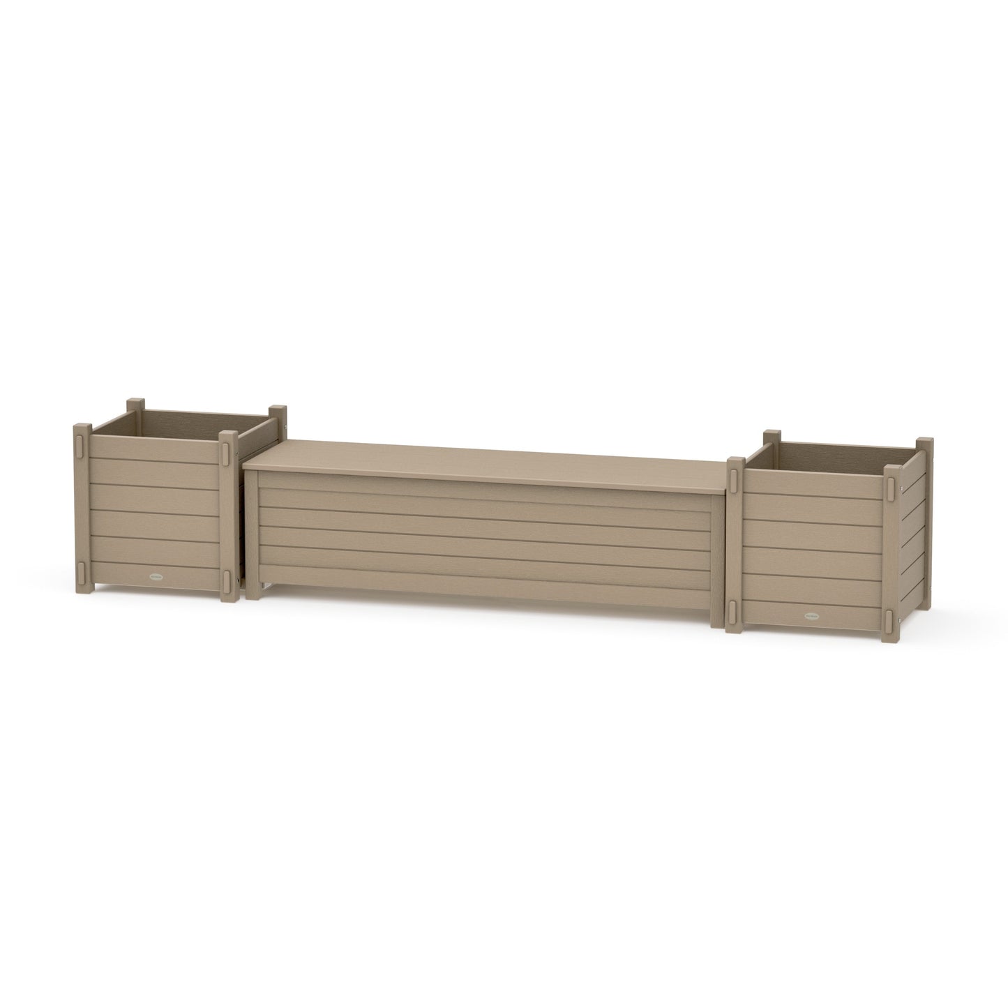 POLYWOOD 60" Nautical Straight Planter Storage Bench Set- Large — Vintage Sahara
