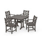POLYWOOD Chippendale 5-Piece Dining Set with Trestle Legs — Driftwood