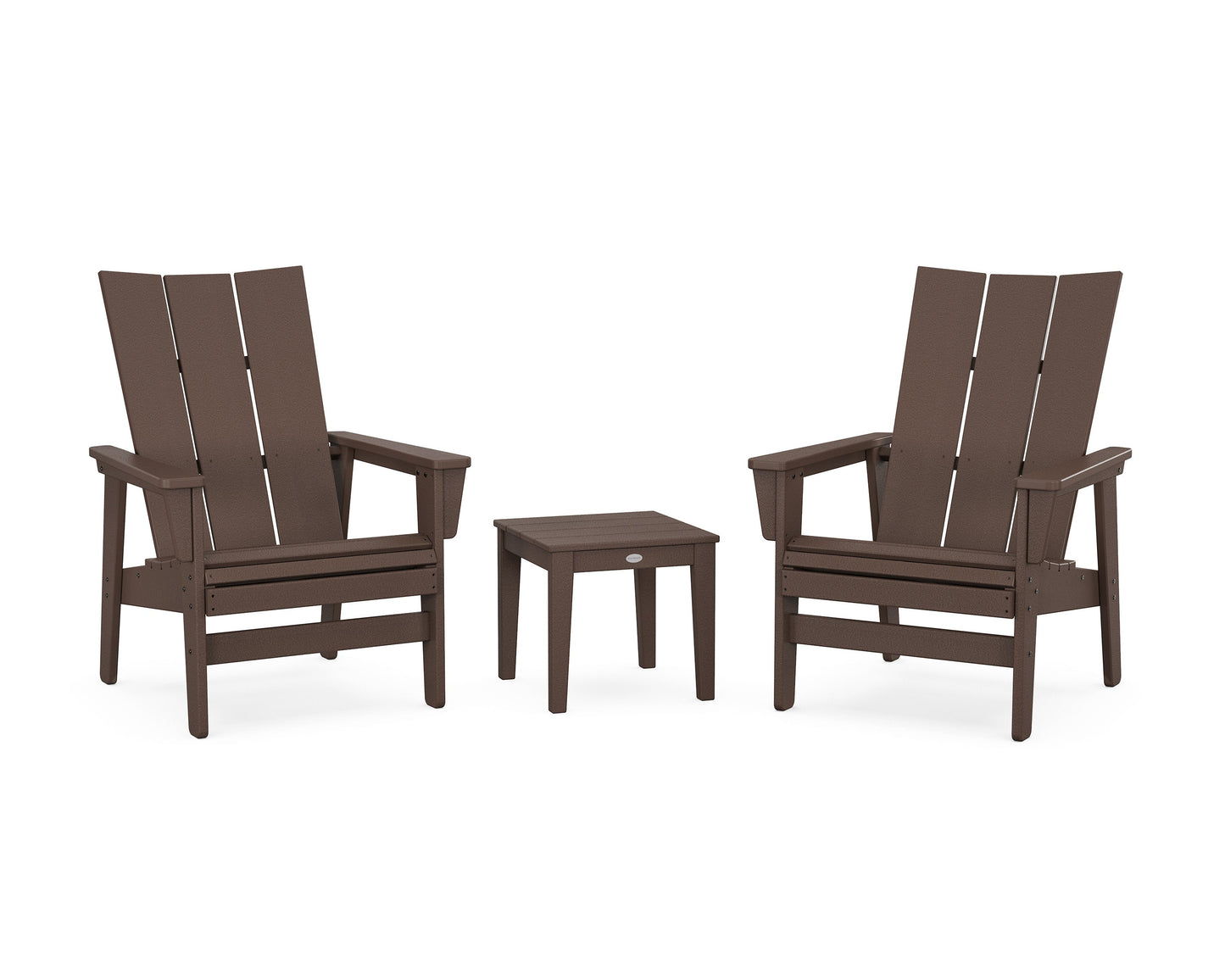POLYWOOD 3-Piece Modern Grand Upright Adirondack Set — Mahogany