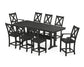 POLYWOOD Braxton 9-Piece Counter Set with Trestle Legs — Black