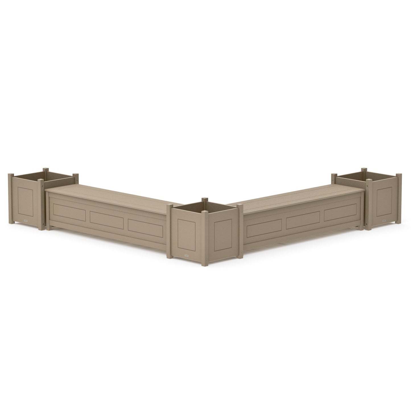 POLYWOOD 72" Country Living L- Shaped Planter Storage Bench Corner Set- Large — Vintage Sahara