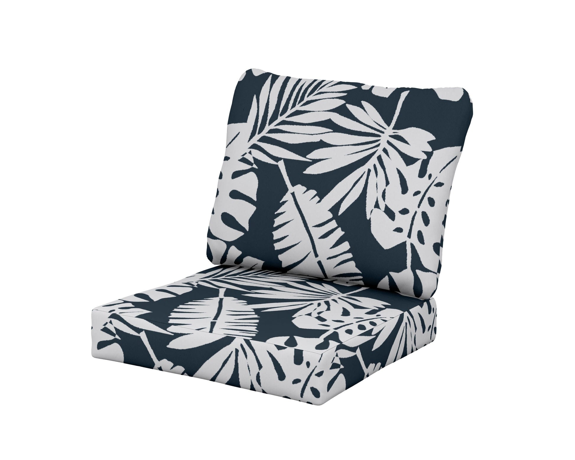 POLYWOOD Baffle Seat/Back Cushion — Leaf Marine Indigo