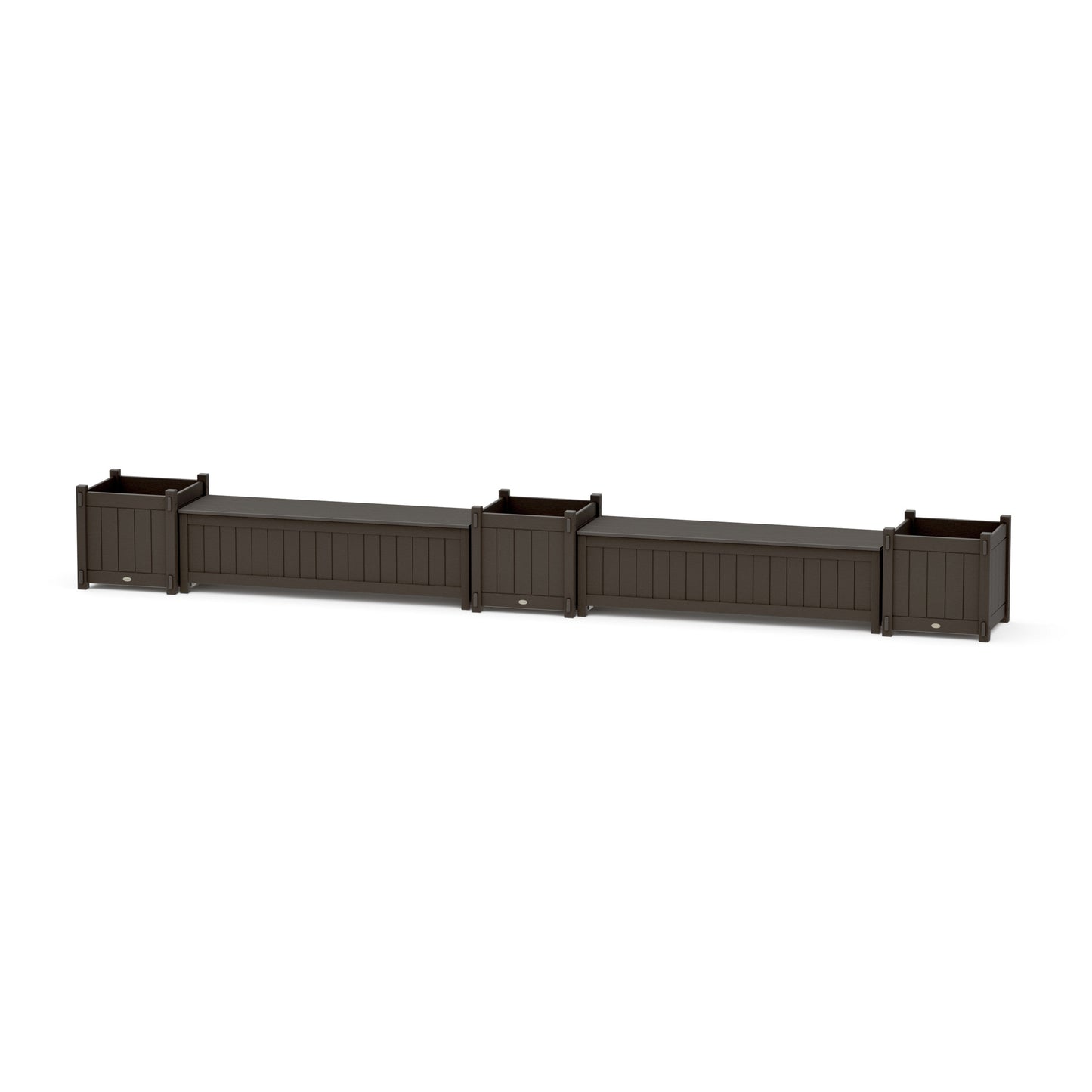POLYWOOD 60" Vineyard Straight Double Planter Storage Bench Set- Large — Vintage Coffee