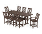 POLYWOOD Braxton 9-Piece Counter Set with Trestle Legs — Mahogany