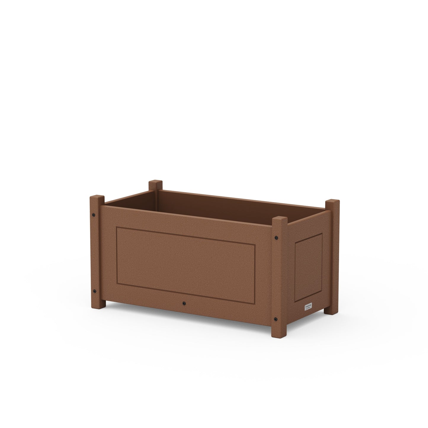 POLYWOOD Country Living Rectangle Double Planter Box — Teak