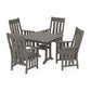 POLYWOOD Acadia 5-Piece Farmhouse Dining Set with Trestle Legs — Driftwood
