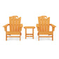 POLYWOOD Wave 3-Piece Adirondack Set with The Ocean Chair FREE SHIPPING