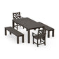 POLYWOOD Chippendale 5-Piece Parsons Dining Set with Benches — Vintage Coffee