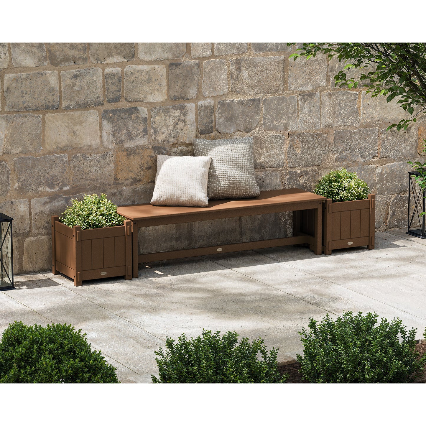 POLYWOOD 60" Vineyard Straight Planter Bench Set