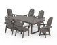 POLYWOOD Vineyard Curveback Adirondack Swivel Chair 7-Piece Dining Set — Driftwood