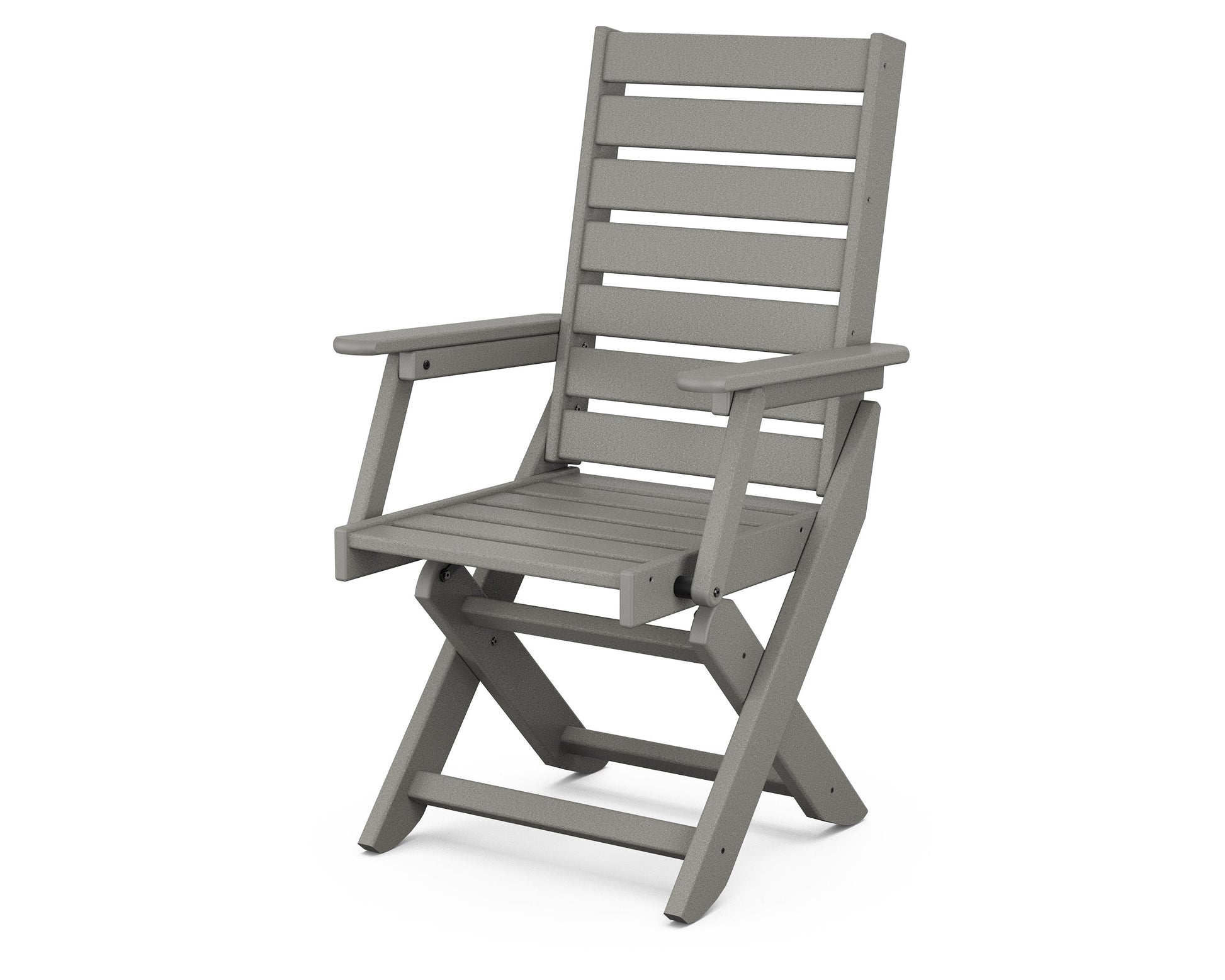 POLYWOOD Captain Folding Dining Chair — Slate Grey