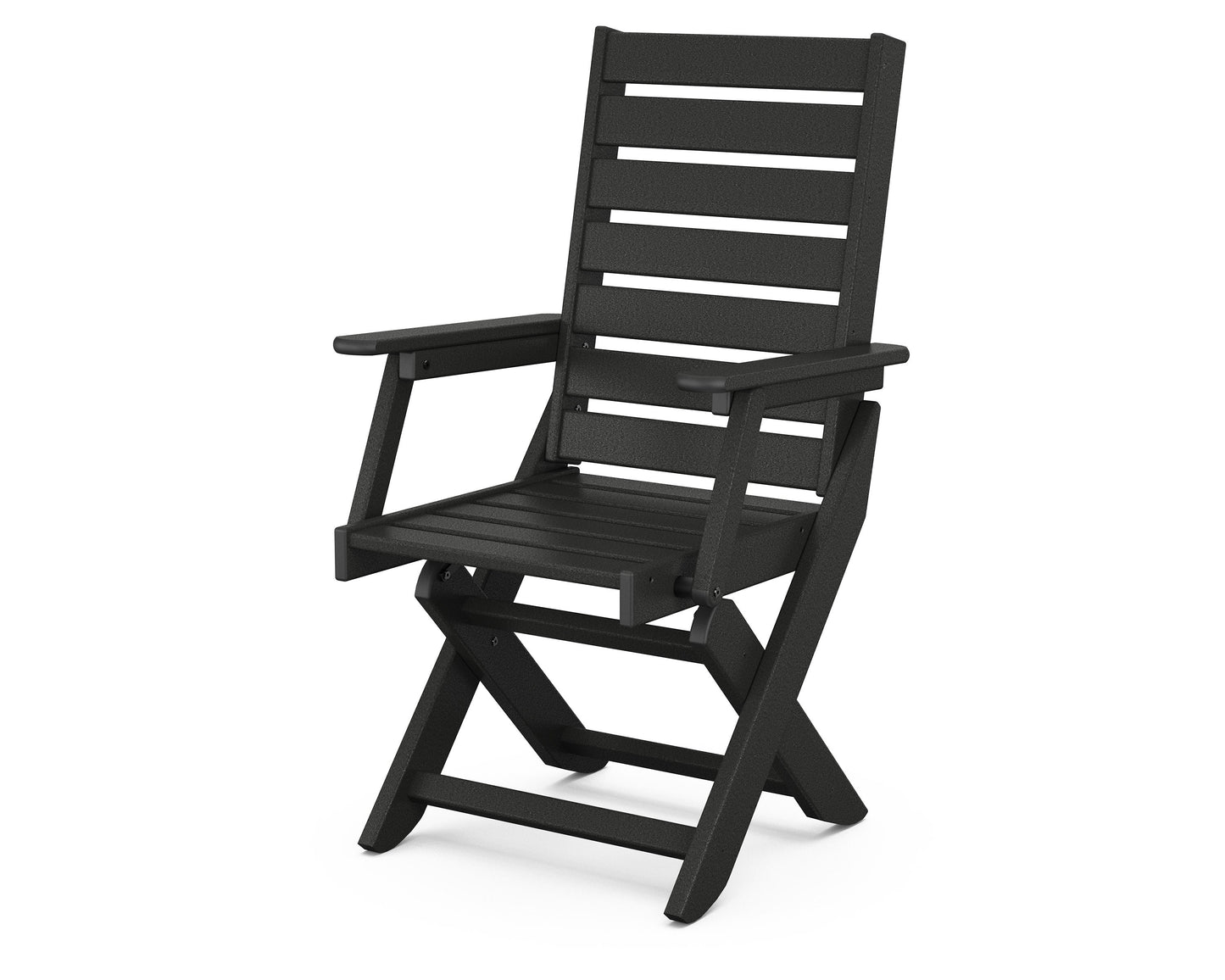 POLYWOOD Captain Folding Dining Chair — Black