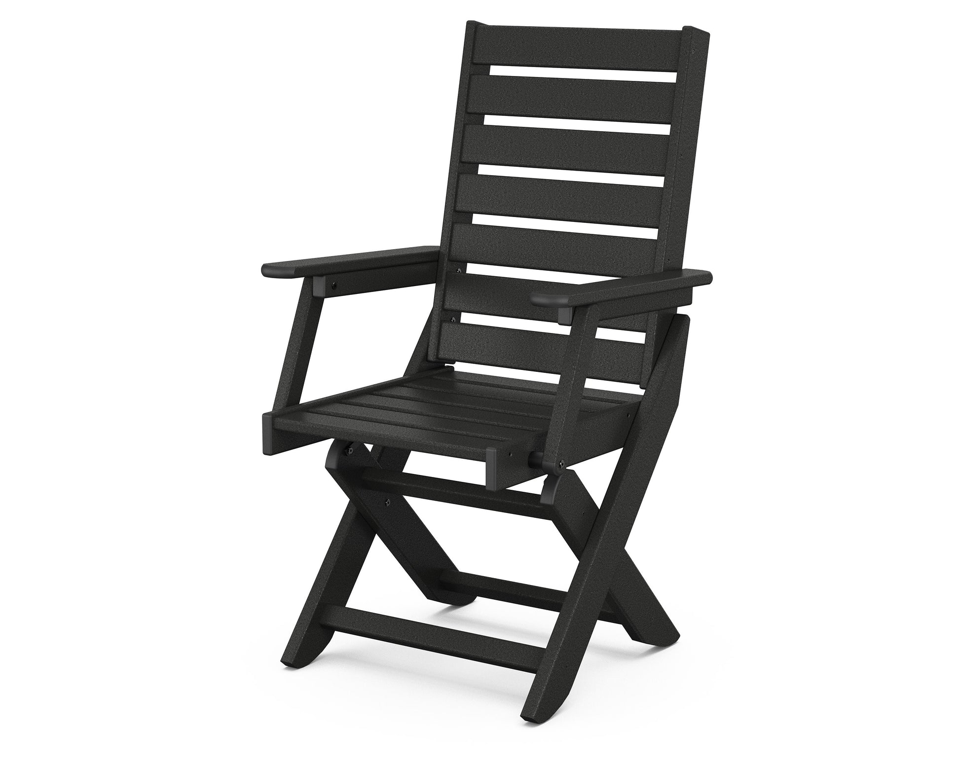 POLYWOOD Captain Folding Dining Chair — Black