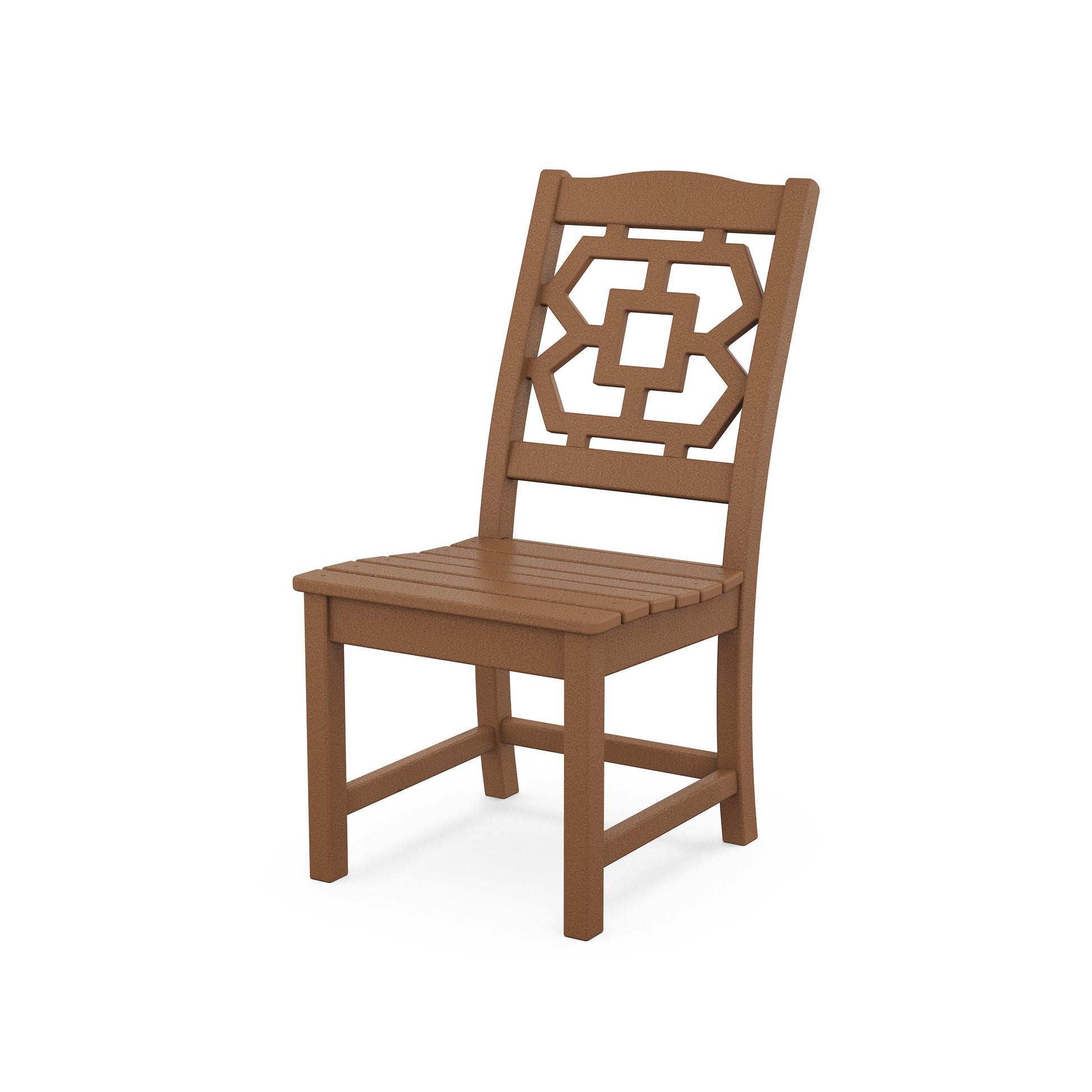 POLYWOOD Chinoiserie Dining Side Chair — Teak