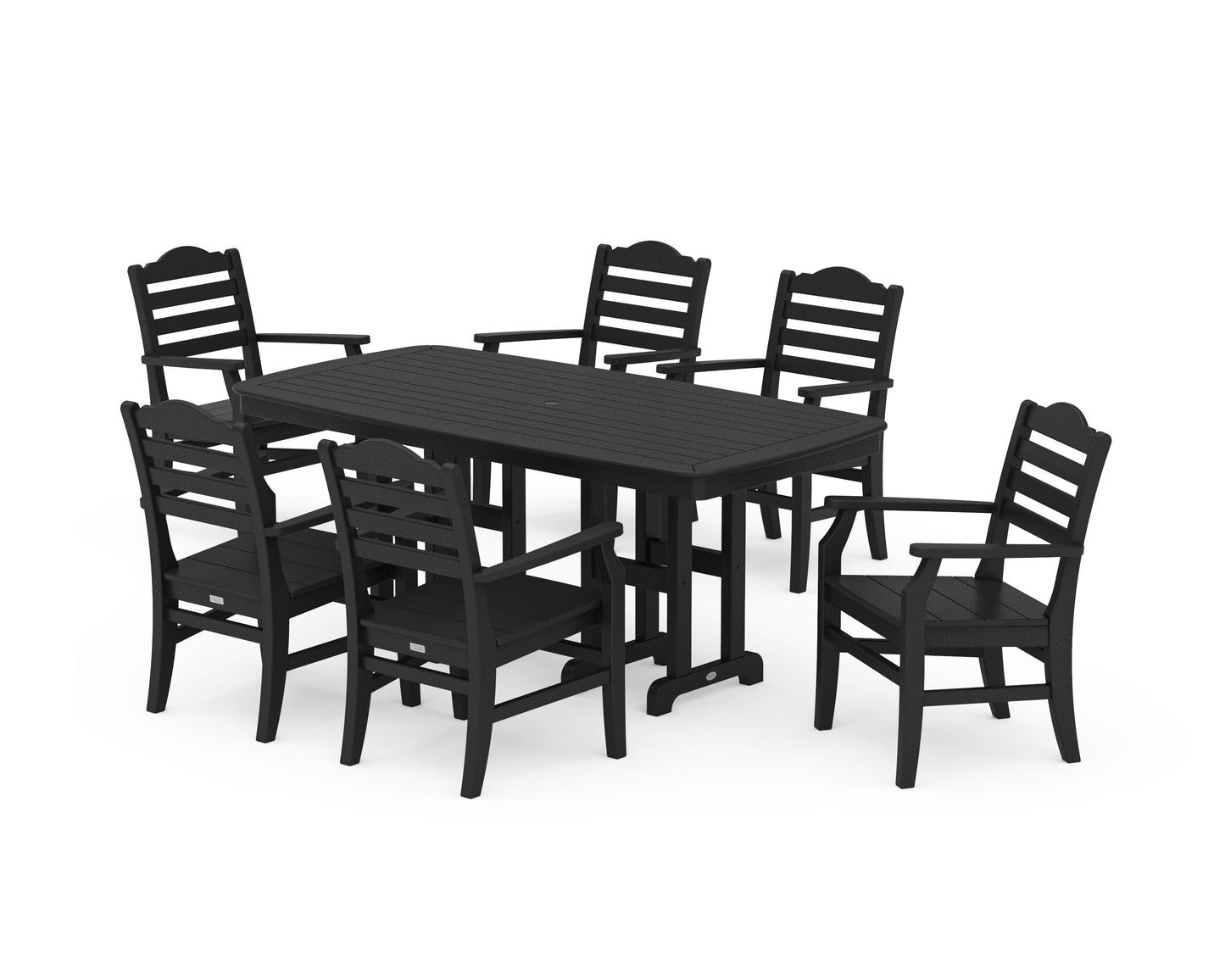 POLYWOOD Savannah Arm Chair 7-Piece Dining Set — Black