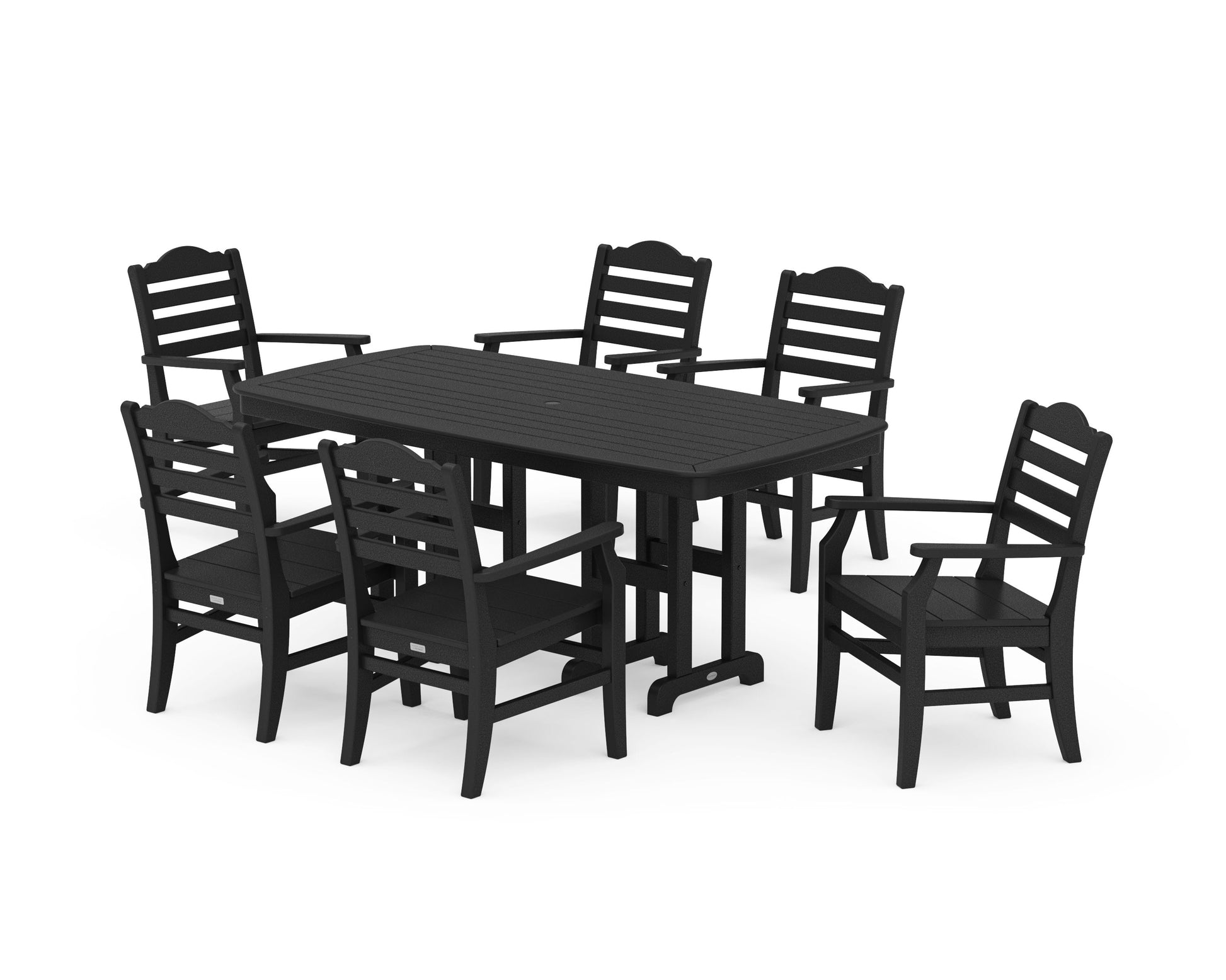 POLYWOOD Savannah Arm Chair 7-Piece Dining Set — Black