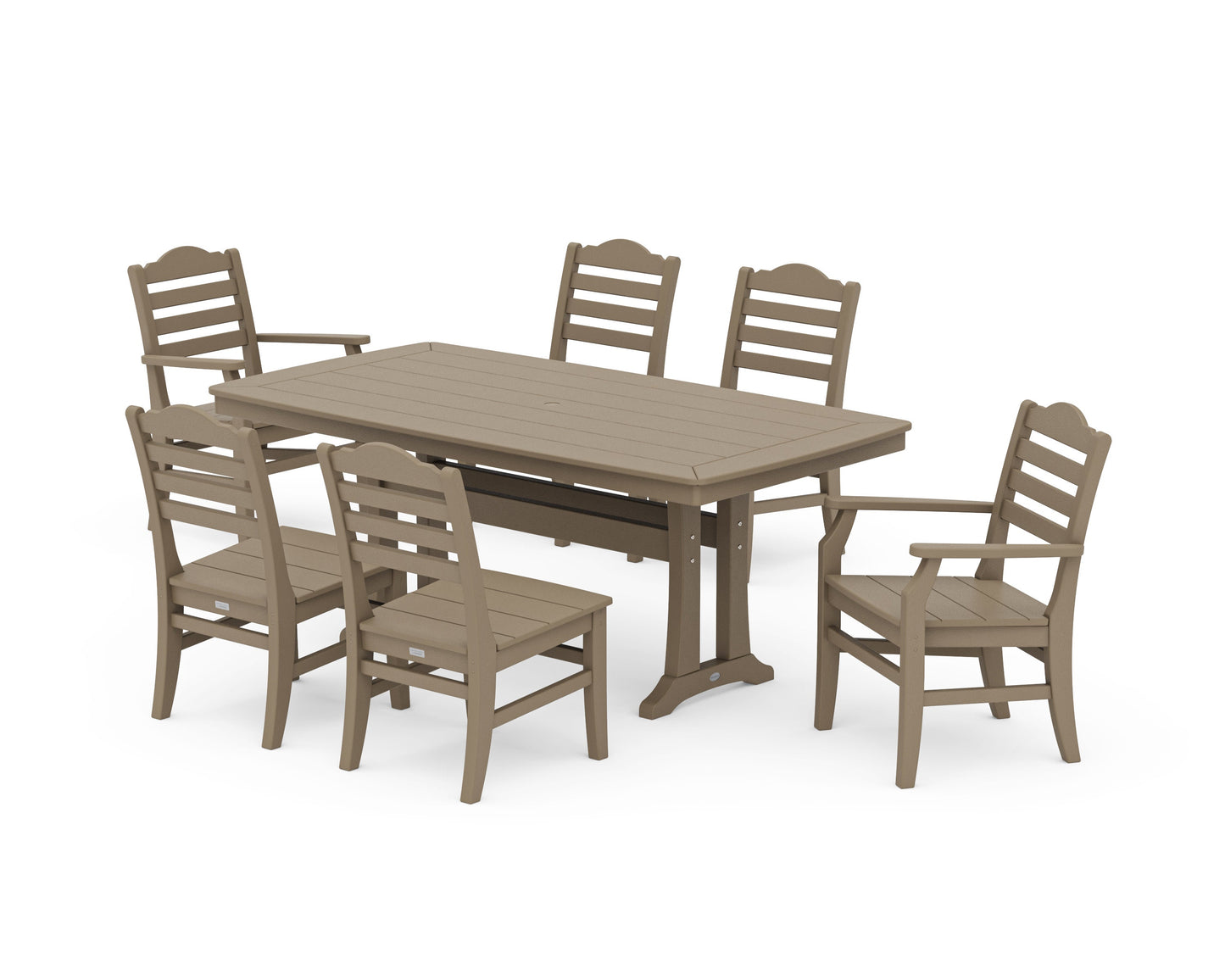 POLYWOOD Savannah 7-Piece Dining Set with Trestle Legs — Vintage Sahara
