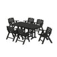 POLYWOOD Nautical Lowback 7-Piece Dining Set — Black