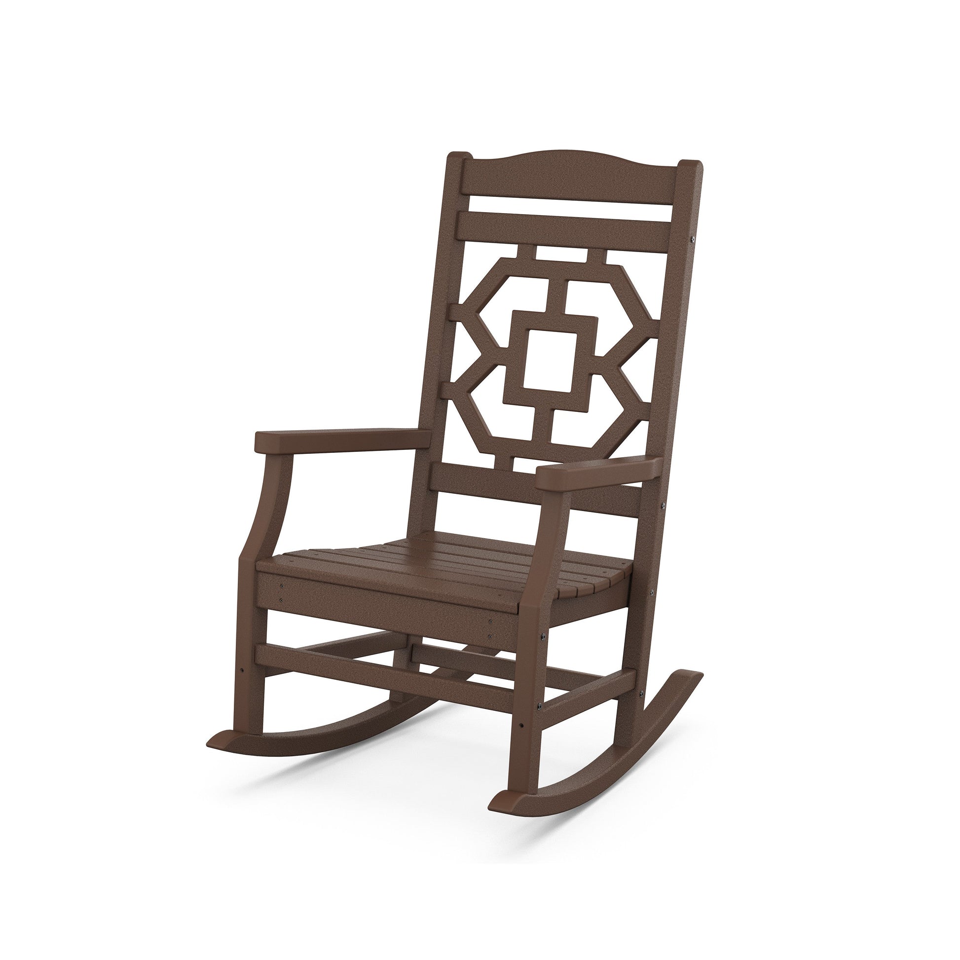POLYWOOD Chinoiserie Rocking Chair — Mahogany