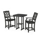 POLYWOOD Chinoiserie 3-Piece Counter Set — Black