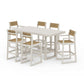 POLYWOOD EDGE Sling 7-Piece Bar Table Set — Sand / Burlap Sling