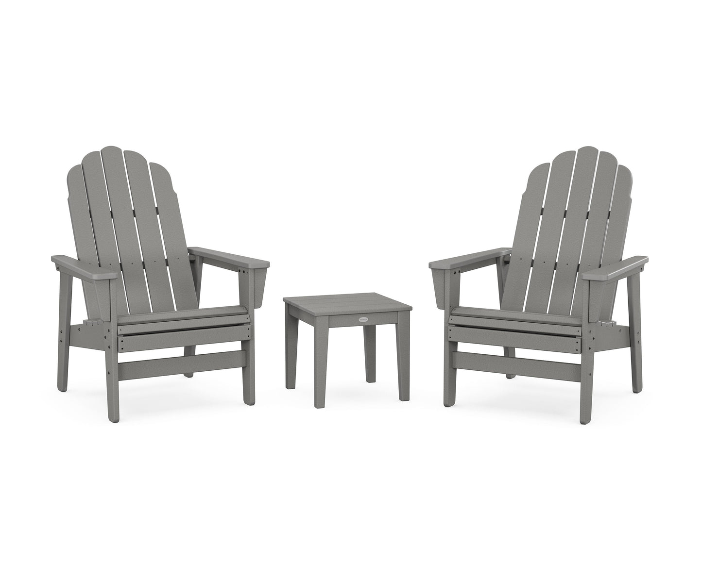 POLYWOOD 3-Piece Vineyard Grand Upright Adirondack Set — Slate Grey