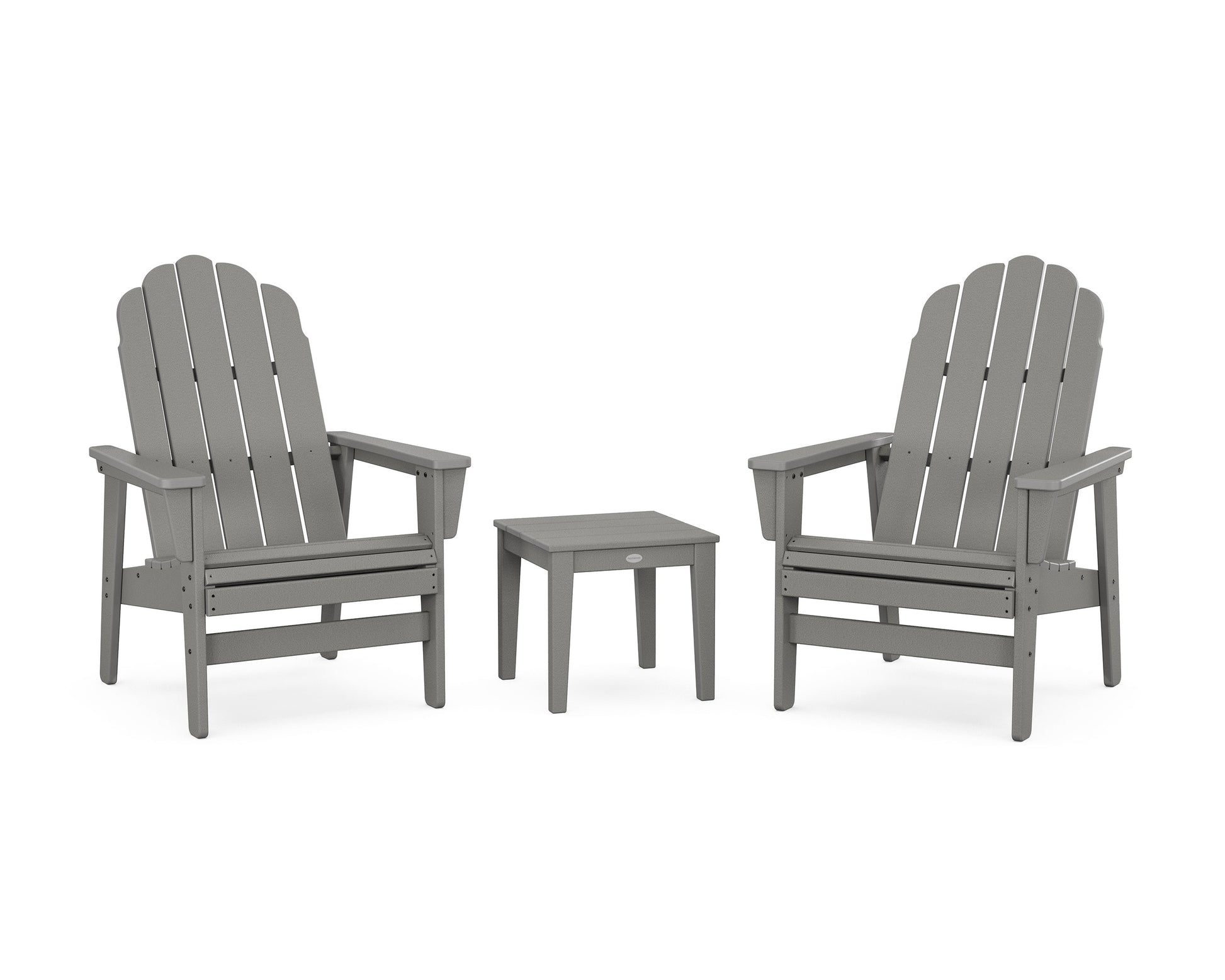 POLYWOOD 3-Piece Vineyard Grand Upright Adirondack Set — Slate Grey