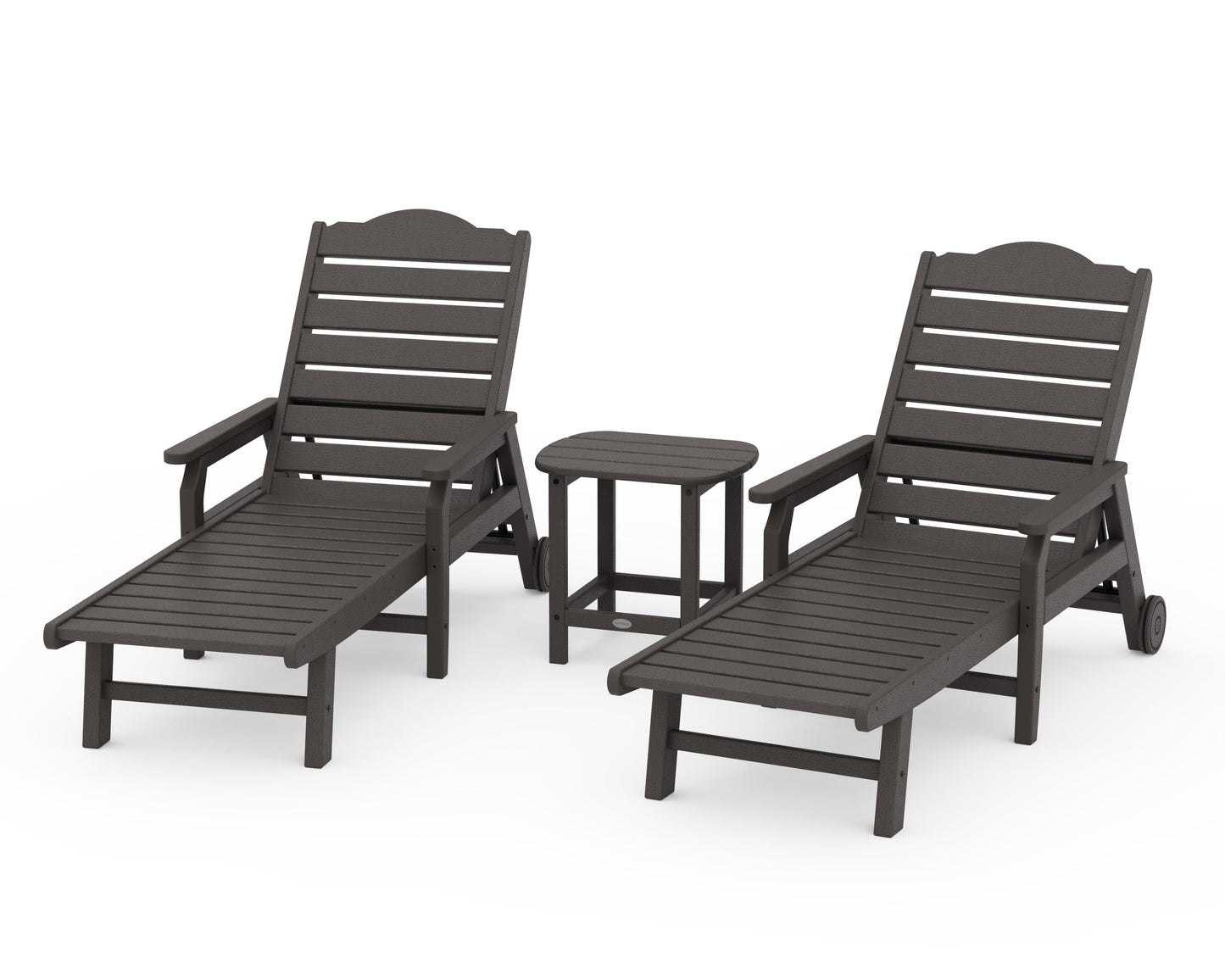 POLYWOOD 3-Piece Savannah Chaise Lounge Set — Vintage Coffee