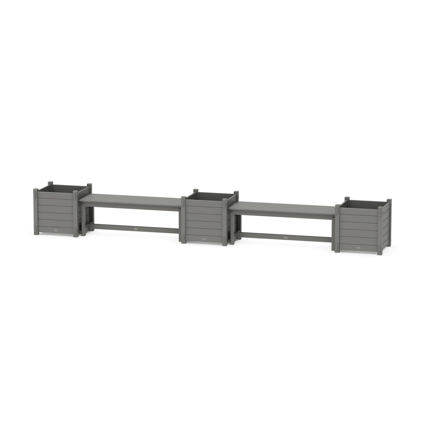 POLYWOOD 48" Nautical L- Shaped Planter Bench Corner Set - Large