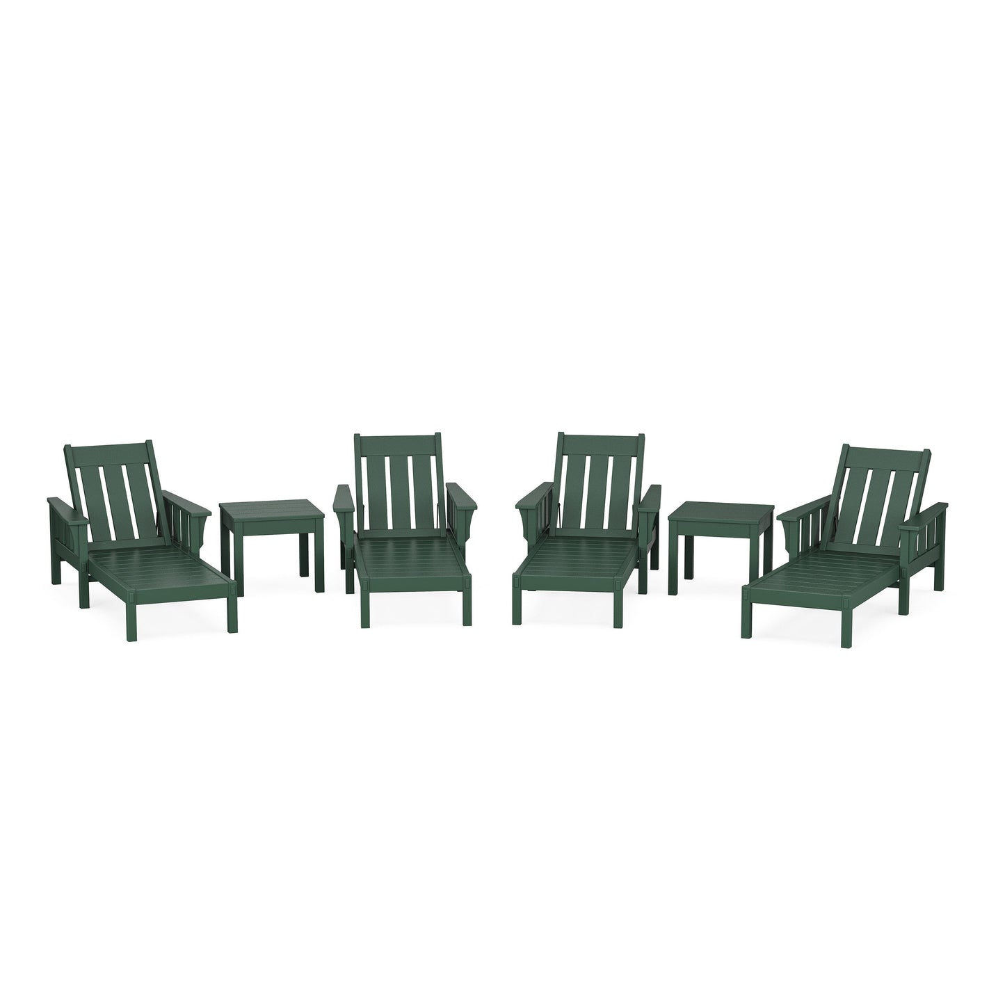 POLYWOOD Acadia 6-Piece Chaise Set — Green