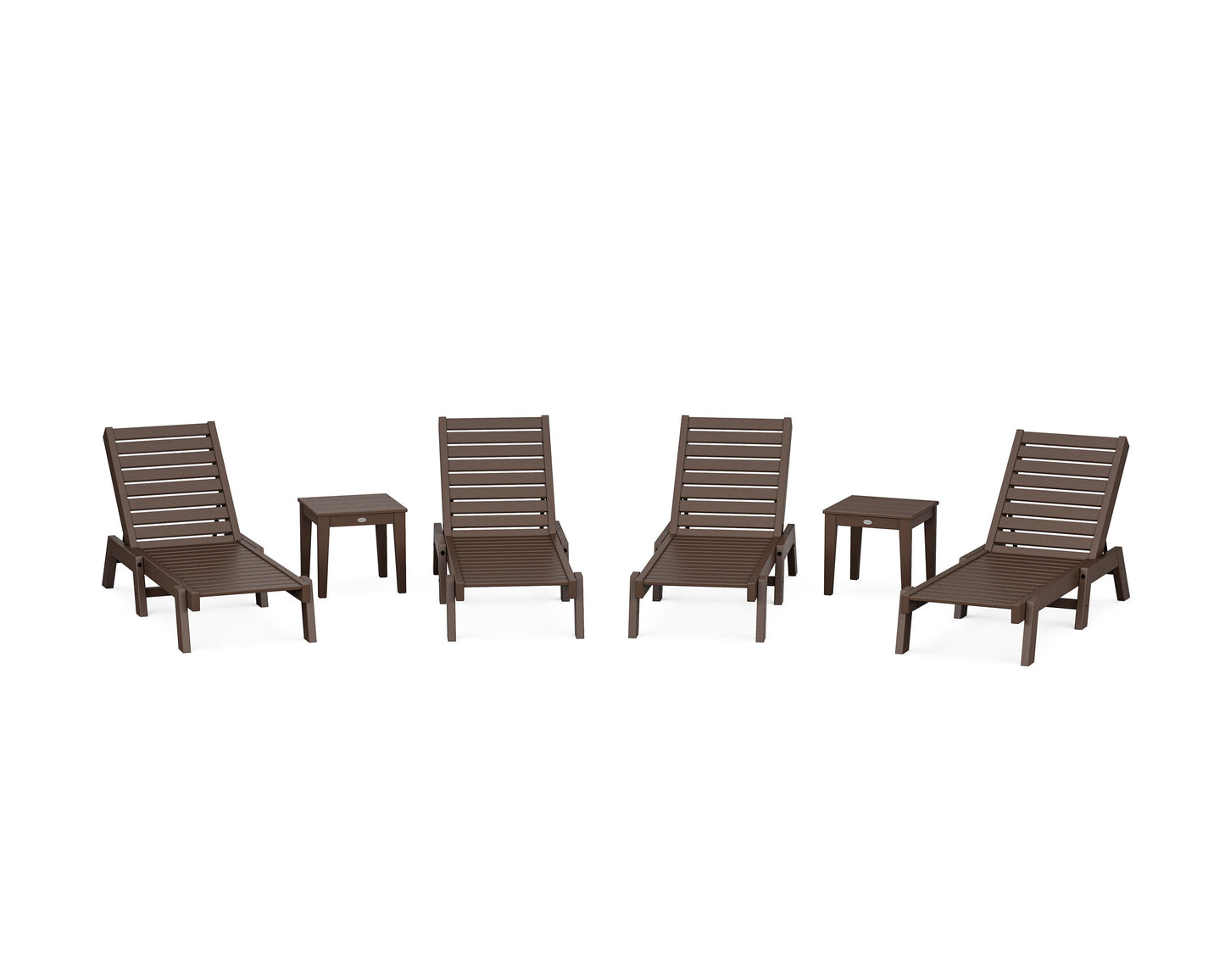 POLYWOOD Captain Chaise 6-Piece Set — Mahogany