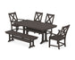 POLYWOOD Braxton 6-Piece Dining Set with Trestle Legs — Vintage Coffee