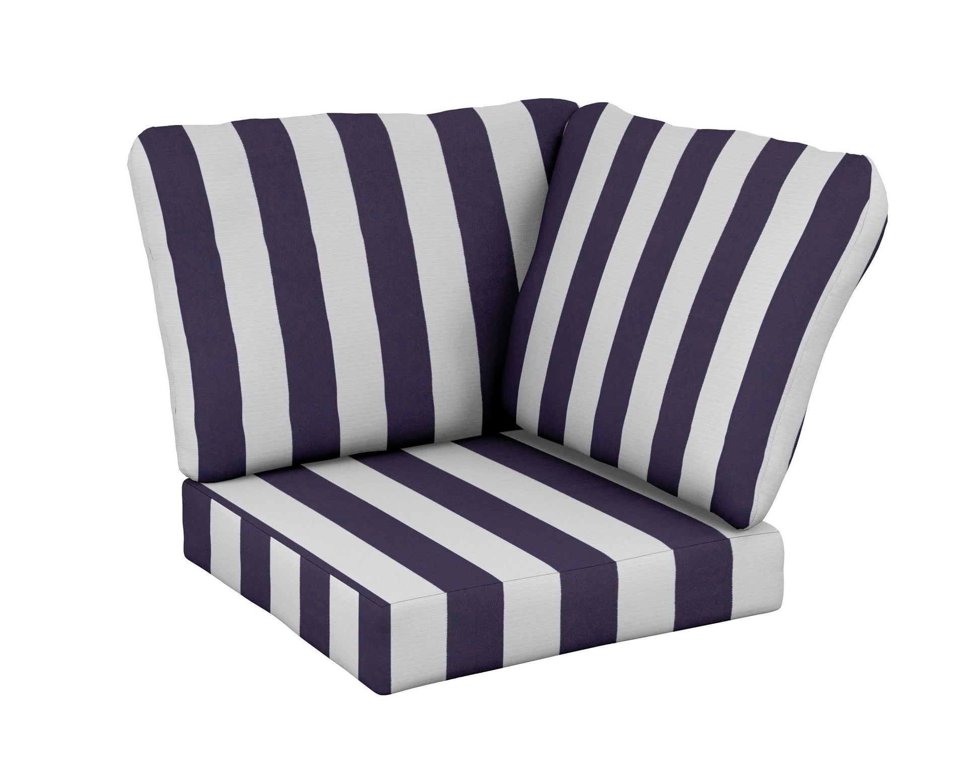 POLYWOOD Baffle Modular Corner Cushion — Cabana Stripe Navy