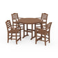 POLYWOOD Savannah 5-Piece Round Farmhouse Counter Set — Teak