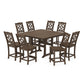POLYWOOD Chinoiserie 9-Piece Square Side Chair Counter Set with Trestle Legs — Kona