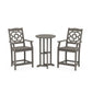 POLYWOOD Chinoiserie 3-Piece Farmhouse Bistro Counter Set — Driftwood