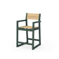 POLYWOOD EDGE Sling Counter Arm Chair — Green / Dupioni Apricot Sling