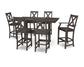 POLYWOOD Braxton 7-Piece Farmhouse Trestle Bar Set — Vintage Coffee