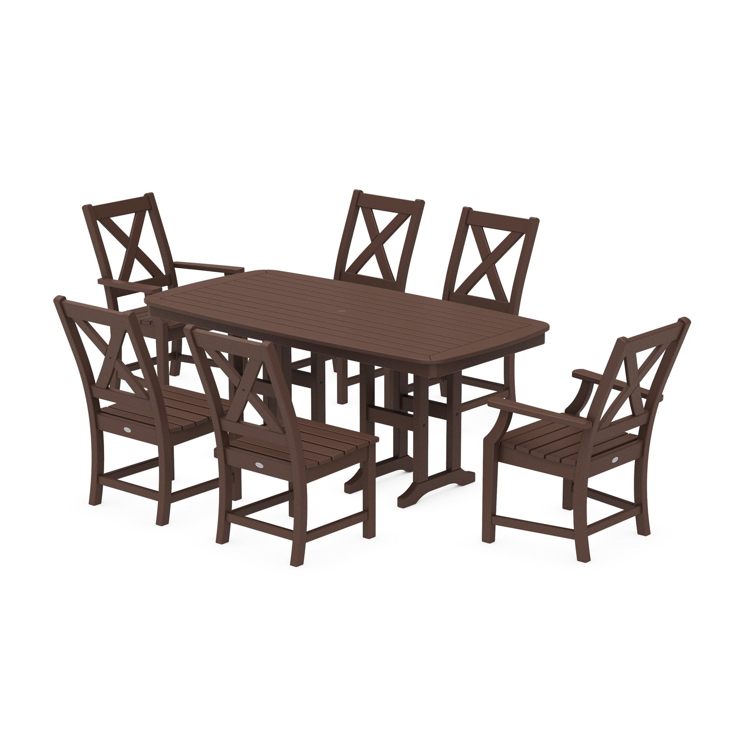 POLYWOOD Braxton 7-Piece Dining Set — Mahogany