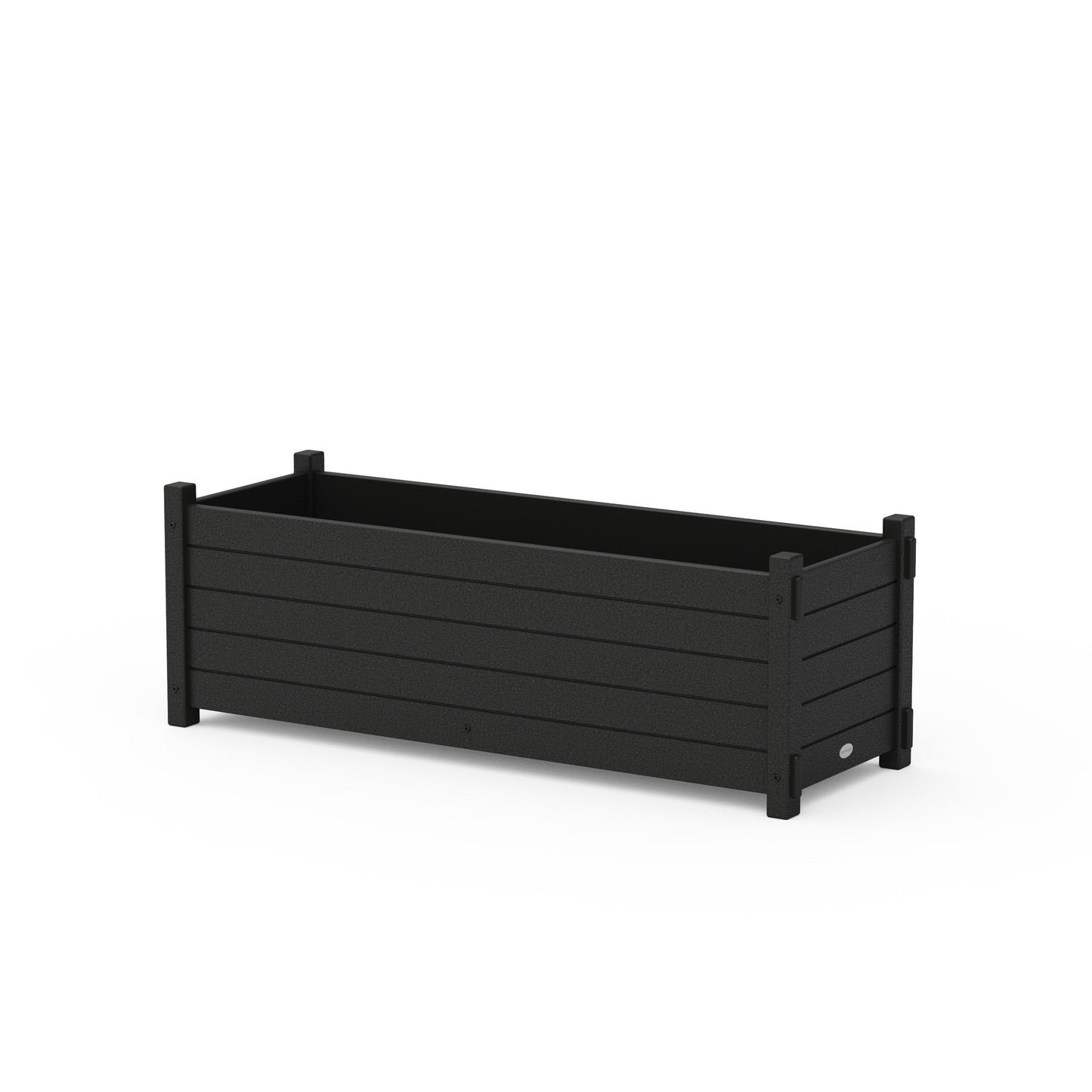 POLYWOOD Nautical Rectangle Triple Planter Box — Black