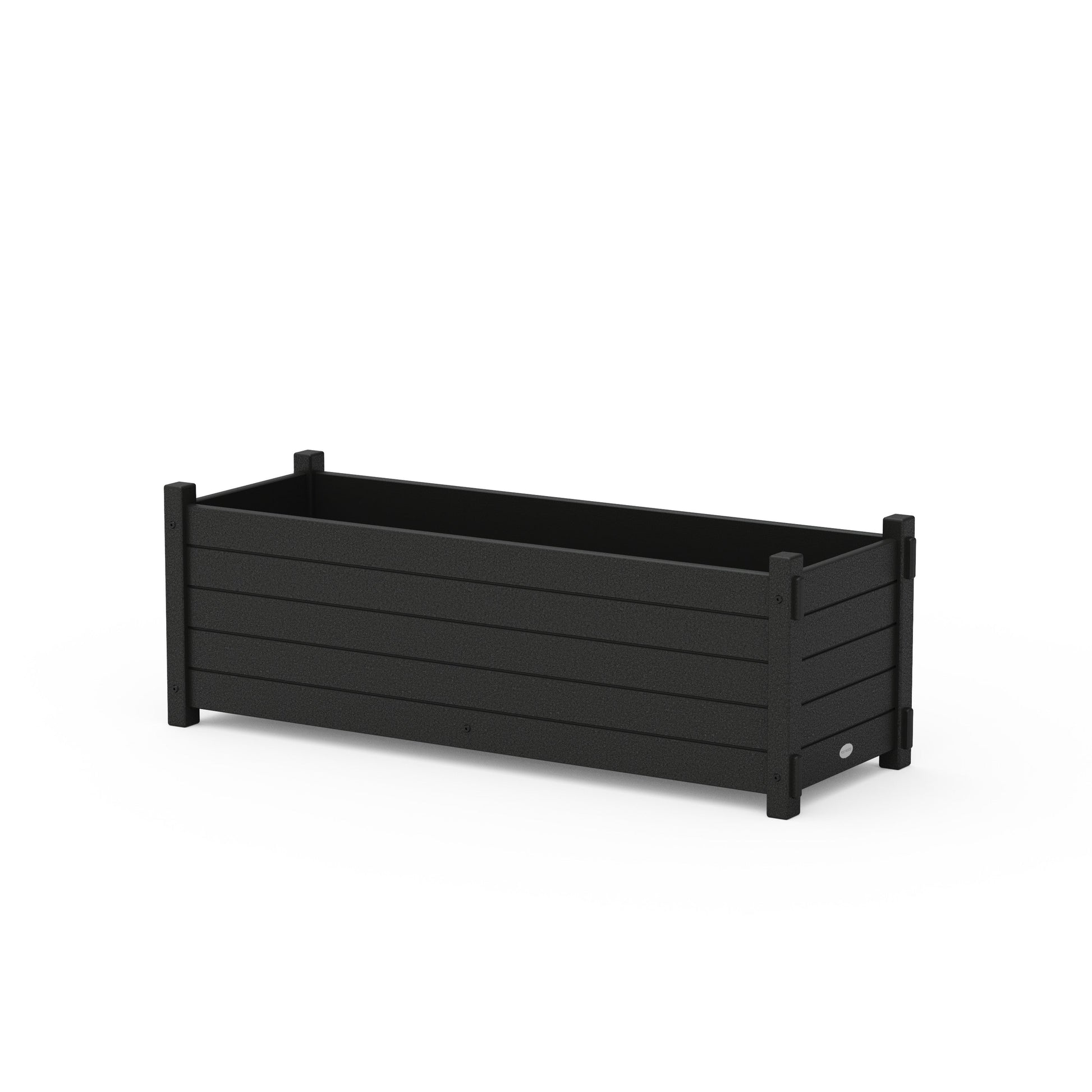 POLYWOOD Nautical Rectangle Triple Planter Box — Black