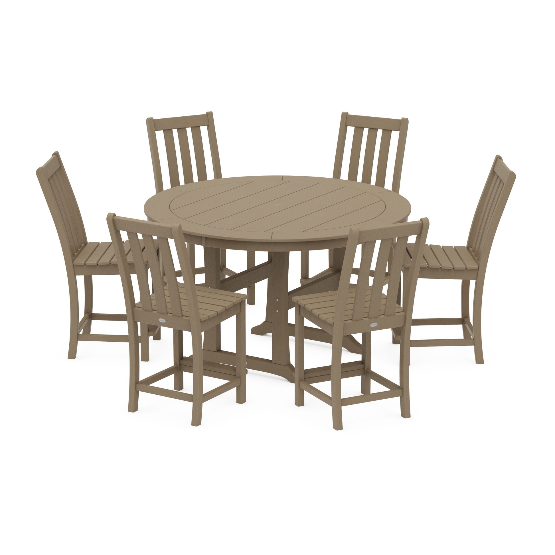 POLYWOOD Vineyard 7-Piece Side Chair Round Counter Set