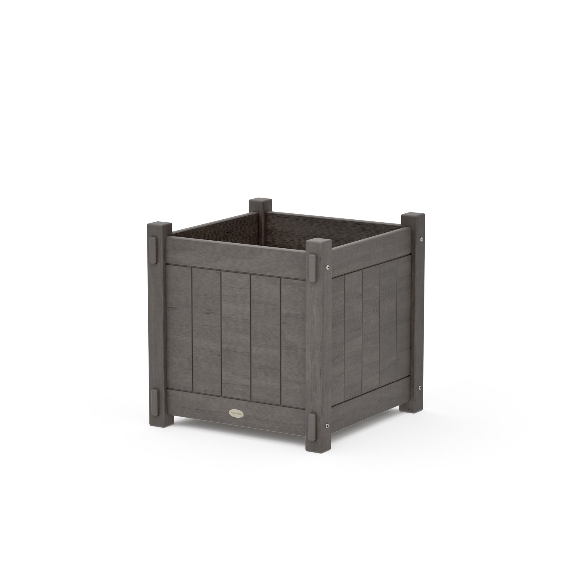 POLYWOOD Vineyard Large Square Planter Box — Driftwood