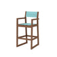 POLYWOOD EDGE Sling Bar Arm Chair — Teak / Dupioni Aquamarine Sling