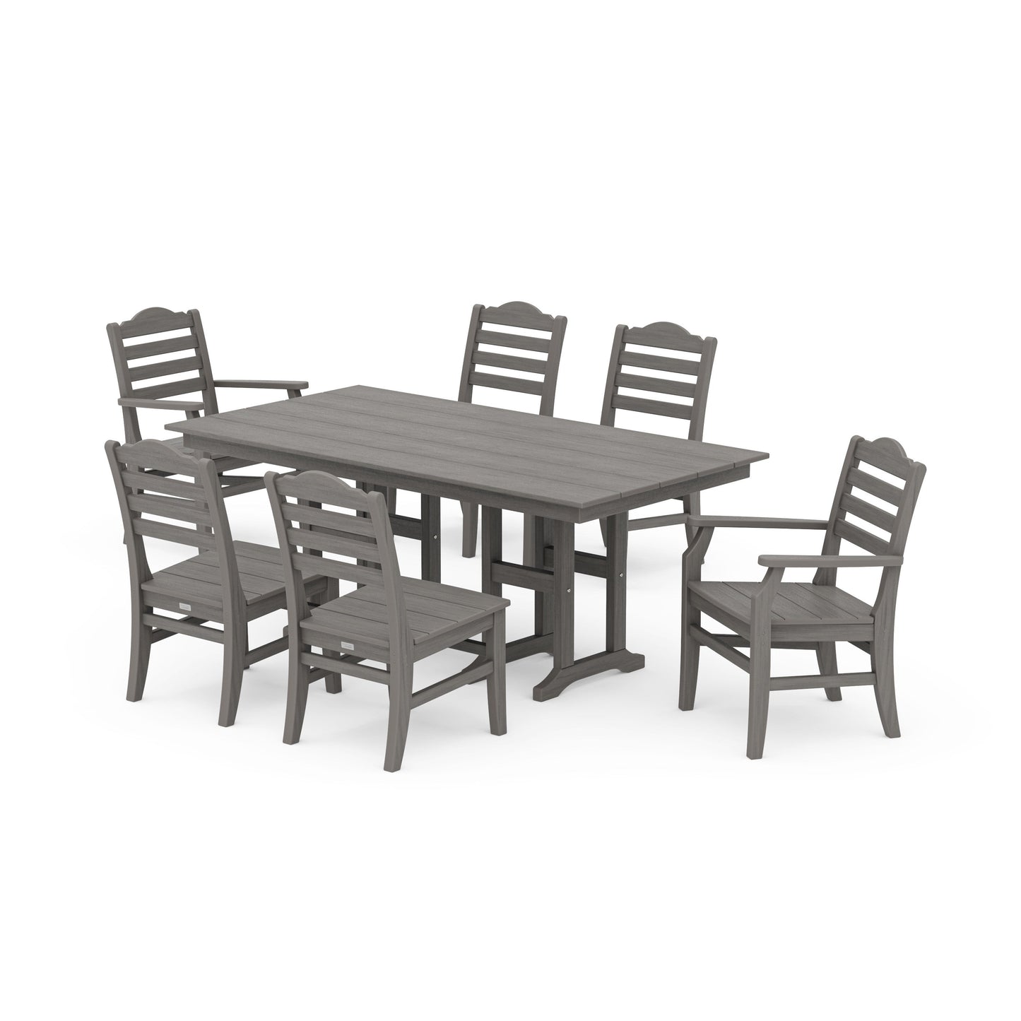 POLYWOOD Savannah 7-Piece Farmhouse Dining Set — Driftwood