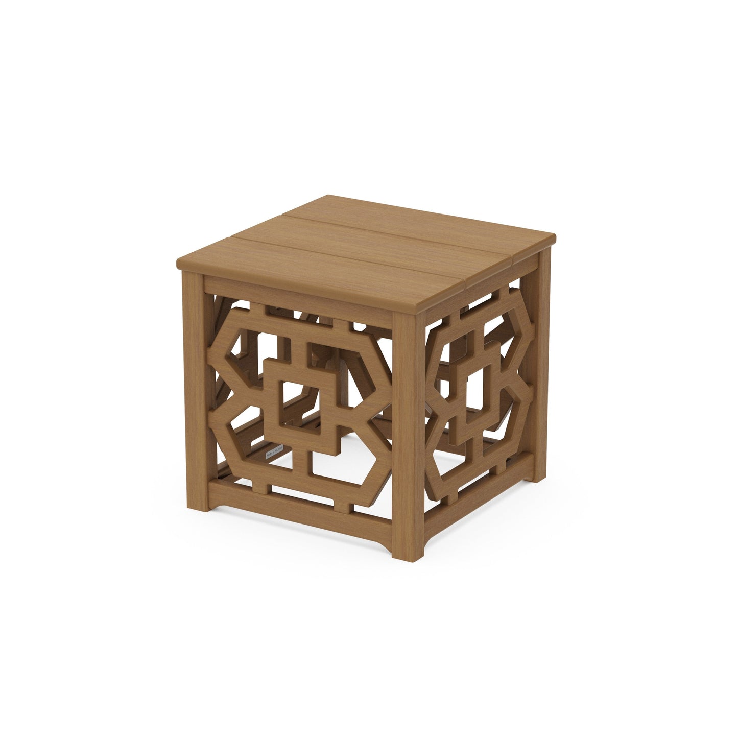 POLYWOOD Chinoiserie Accent Table — Natural