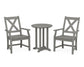 POLYWOOD Braxton 3-Piece Round Bistro Dining Set — Slate Grey